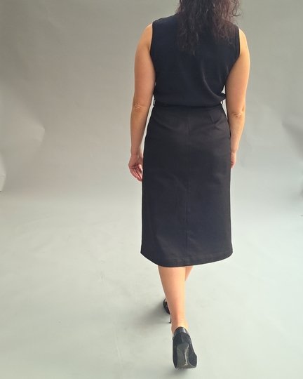 Schnittmuster eleganter Midi-Rock mit Schlitz und Eingriffstaschen