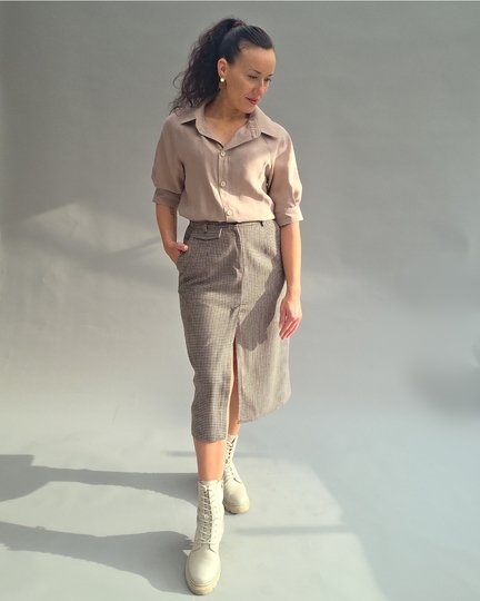 Schnittmuster eleganter Midi-Rock mit Schlitz und Eingriffstaschen