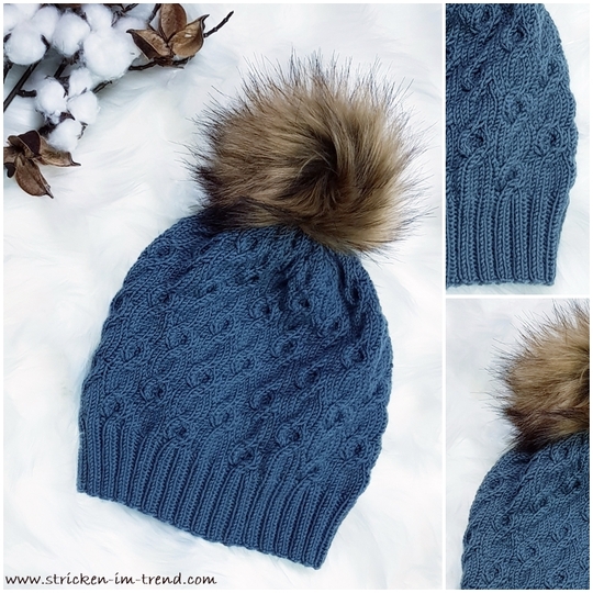 Knitting Pattern for Cable Hat / Beanie | Pom-Pom Hat Merino Pur 125 #1