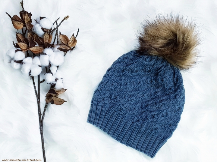 Knitting Pattern for Cable Hat / Beanie | Pom-Pom Hat Merino Pur 125 #1