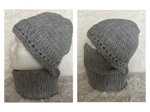 Häkelanleitung Mütze mit Schal und Kälteschutz für Damen und Mädchen