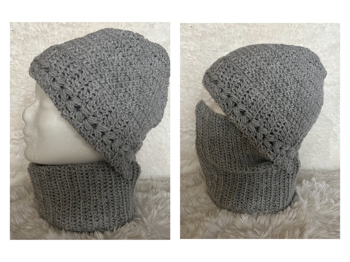 Häkelanleitung Mütze mit Schal und Kälteschutz für Damen und Mädchen