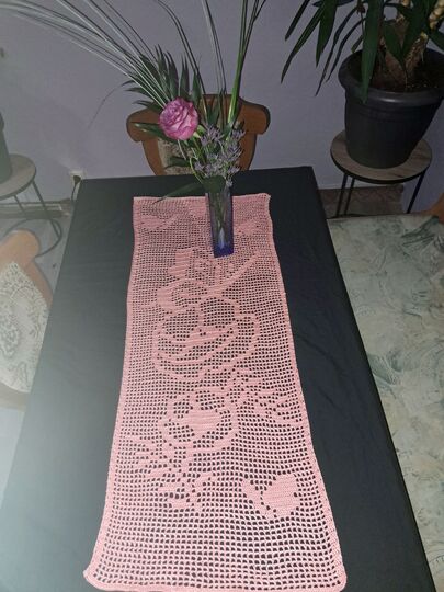 Tischläufer Mohnblumen Häkelanleitung