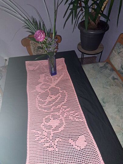 Tischläufer Mohnblumen Häkelanleitung