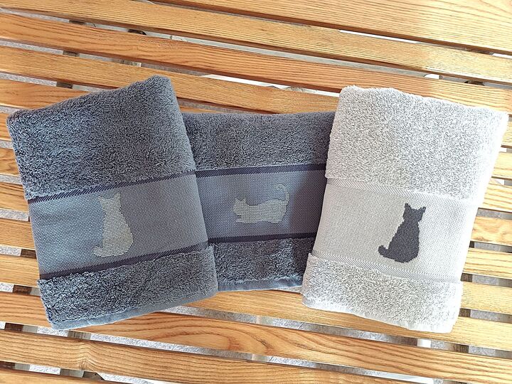 Kreuzstichvorlage Katzensilhouetten,Sampler mit zehn Katzen als PDF und PNG