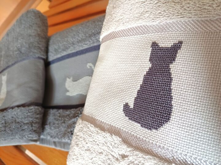 Kreuzstichvorlage Katzensilhouetten,Sampler mit zehn Katzen als PDF und PNG