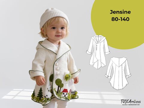 Schnittmuster Kinder Mantel Jensine "minni" Gr. 80-140