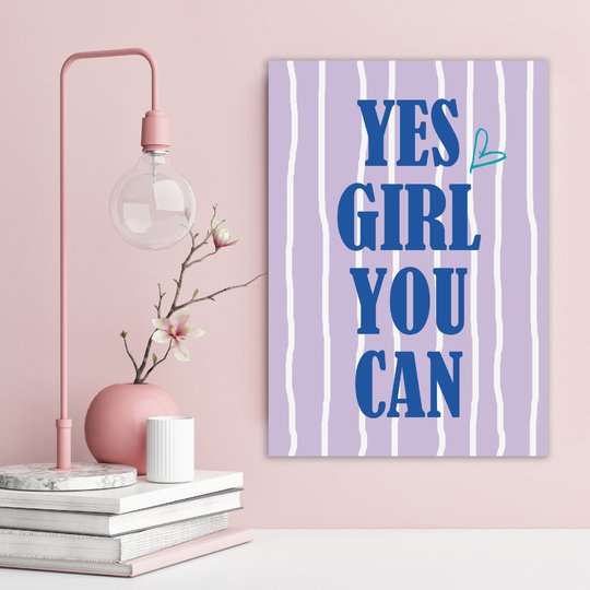 Poster YES GIRL Wandbild Feminismus Geschenk Freundin DOWNLOAD