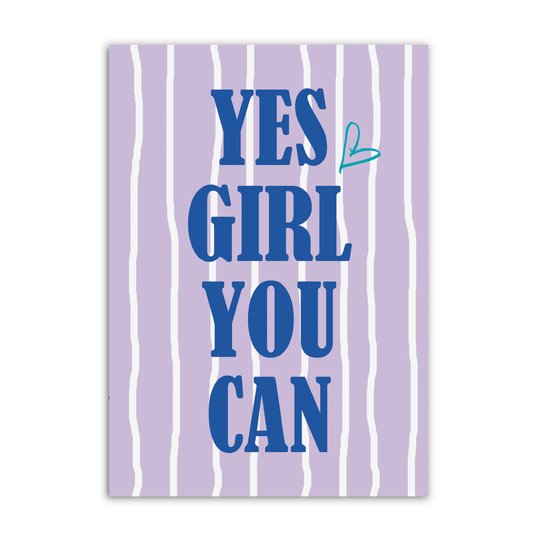 Poster YES GIRL Wandbild Feminismus Geschenk Freundin DOWNLOAD
