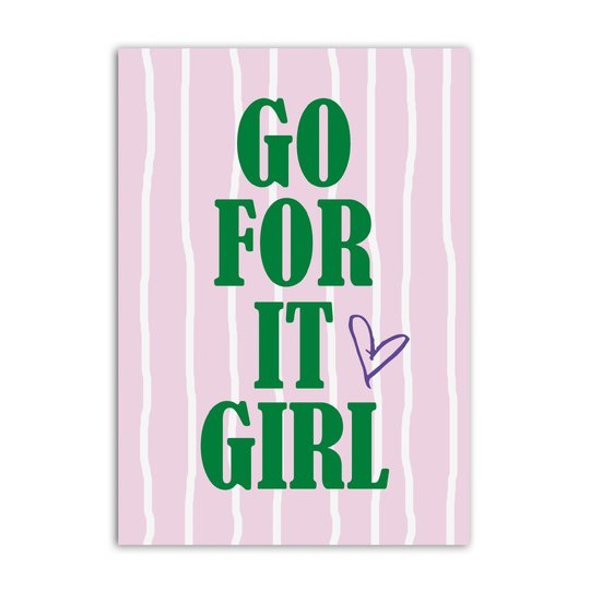 Poster GO FOR IT Girl Wandbild Feminismus Geschenk Freundin Download