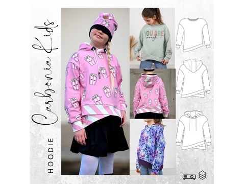 Schnittmuster  Ebook Hoodie CARBONIA  Kids Gr. 74-152