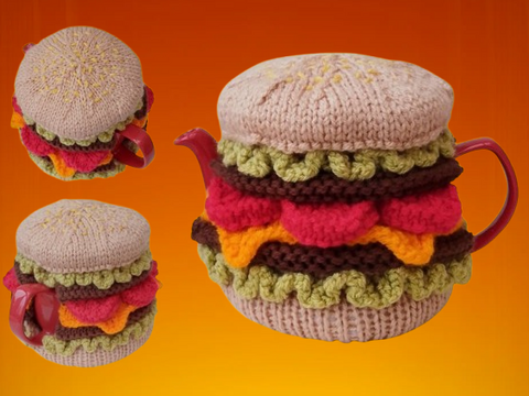 TeaCosyFolk's Cheeseburger Tea Cosy Knitting Pattern