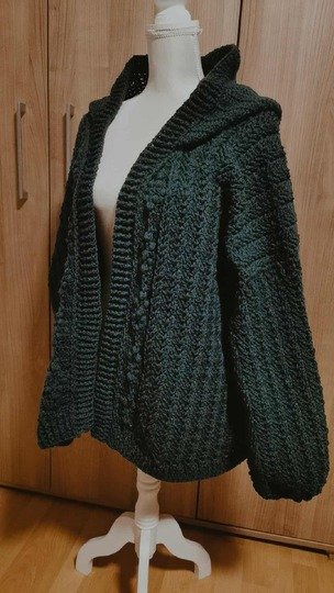 Häkelanleitung "Mein Winterröschen" Cardigan, Kapuzenjacke