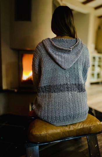 Häkelanleitung "Mein Winterröschen" Cardigan, Kapuzenjacke