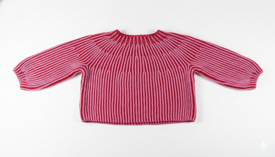 TwinTone Brioche Sweater, Knitting Pattern PDF