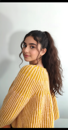 TwinTone Brioche Sweater, Knitting Pattern PDF