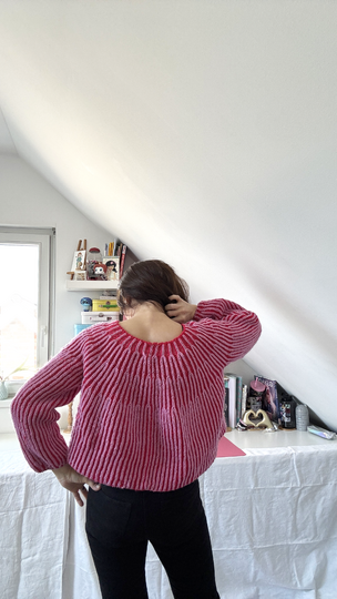 TwinTone Brioche Sweater, Knitting Pattern PDF