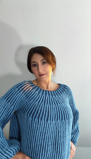 TwinTone Brioche Sweater, Knitting Pattern PDF