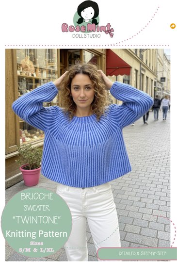 TwinTone Brioche Sweater, Knitting Pattern PDF