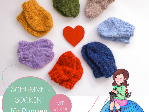 Puppensocken „Schummelsocken“, Strickanleitung PDF
