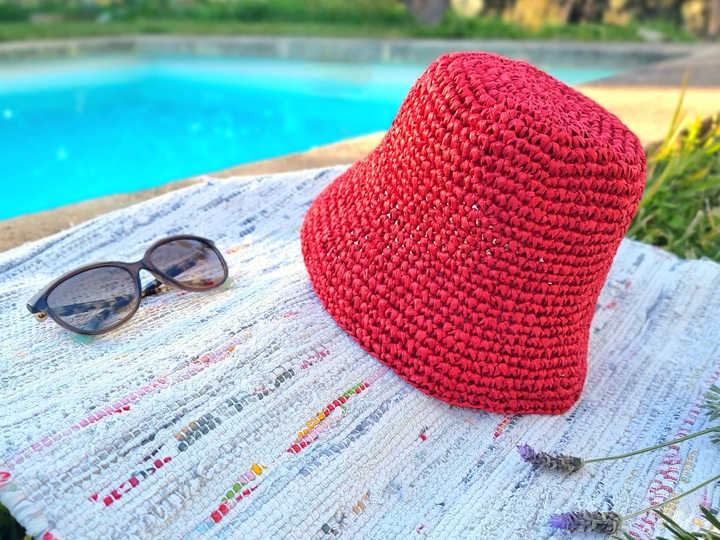 H4 Häkelanleitung Raffia Panamahut (PDF), Sommerhut, Anpassbare Größe