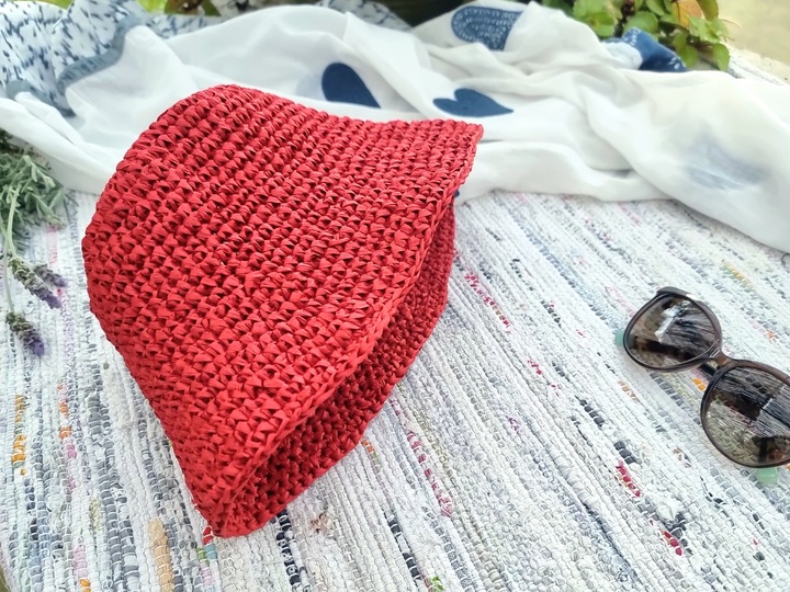 H4 Häkelanleitung Raffia Panamahut (PDF), Sommerhut, Anpassbare Größe