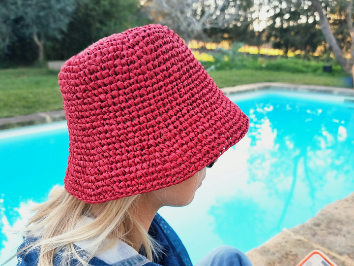 H4 Häkelanleitung Raffia Panamahut (PDF), Sommerhut, Anpassbare Größe