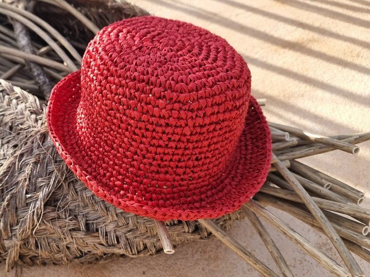 H4 Häkelanleitung Raffia Panamahut (PDF), Sommerhut, Anpassbare Größe