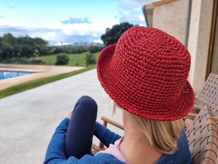 H4 Raffia Bucket Hat Crochet Pattern PDF, Summer Hat, Adjustable Size