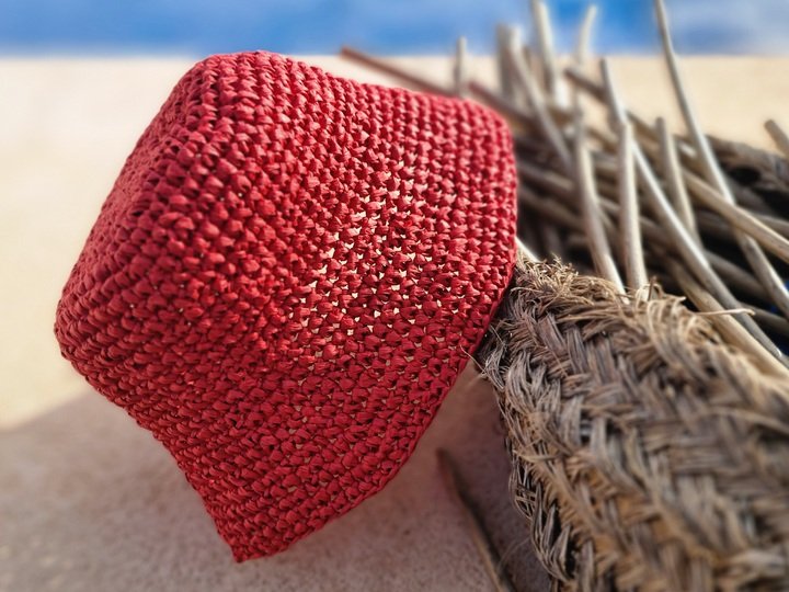 H4 Raffia Bucket Hat Crochet Pattern PDF, Summer Hat, Adjustable Size