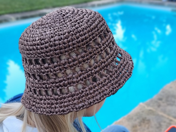 H5 Häkelanleitung Raffia Panamahut (PDF), Sommerhut, Anpassbare Größe