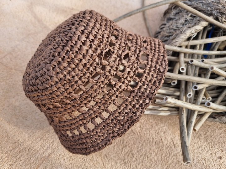 H5 Raffia Bucket Hat Crochet Pattern PDF, Summer Hat, Adjustable Size