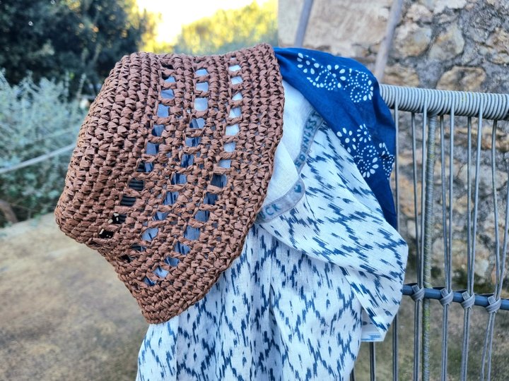 H5 Raffia Bucket Hat Crochet Pattern PDF, Summer Hat, Adjustable Size