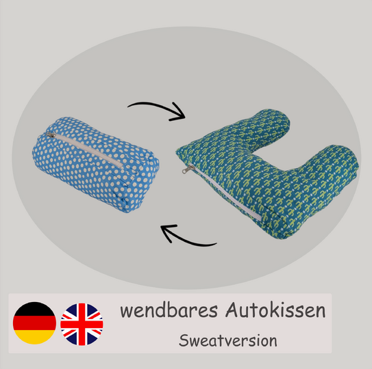 Schnittmuster Nackenhörnchen/Rolle – wandelbares Reisekissen aus Sweat