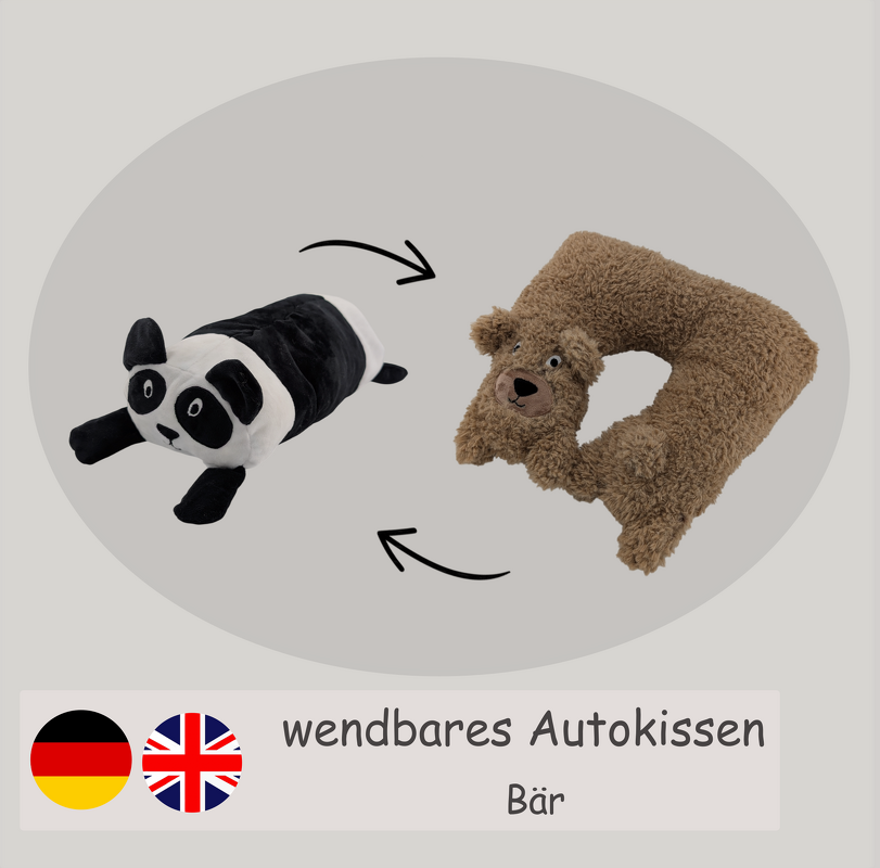 Pattern Bear Panda Flip Roll & Neck Pillow – the convertible travel pillow