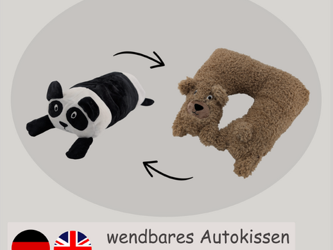 Pattern Bear Panda Flip Roll & Neck Pillow – the convertible travel pillow