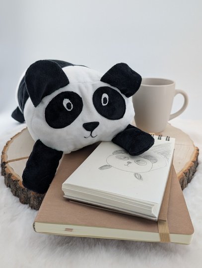 Bär Panda Nackenhörnchen/Rolle – wandelbares Reisekissen aus Sweat