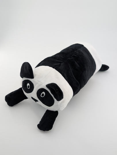 Bär Panda Nackenhörnchen/Rolle – wandelbares Reisekissen aus Sweat