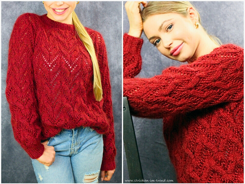 Knitting Pattern for Lace Sweater | Knit Sweater MerinoSuperKid #1