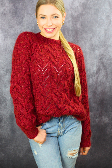 Strickanleitung für Pulli in Ajourmuster | Strickpulli MerinoSuperKid #1