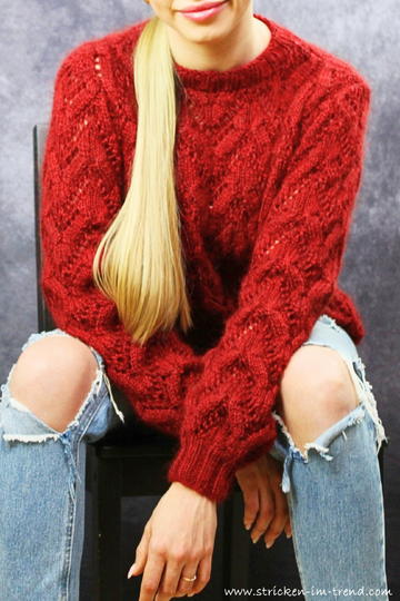 Strickanleitung für Pulli in Ajourmuster | Strickpulli MerinoSuperKid #1