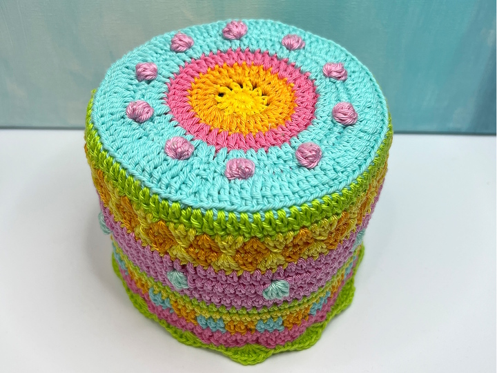 Crochet pattern toilet paper cover, colorful hat for toilet roll, PDF