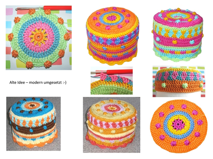Crochet pattern toilet paper cover, colorful hat for toilet roll, PDF