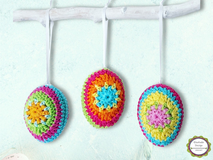 Häkelanleitung Ostereier "Ester", Boho-Look zu Ostern, Osterdeko gehäkelt