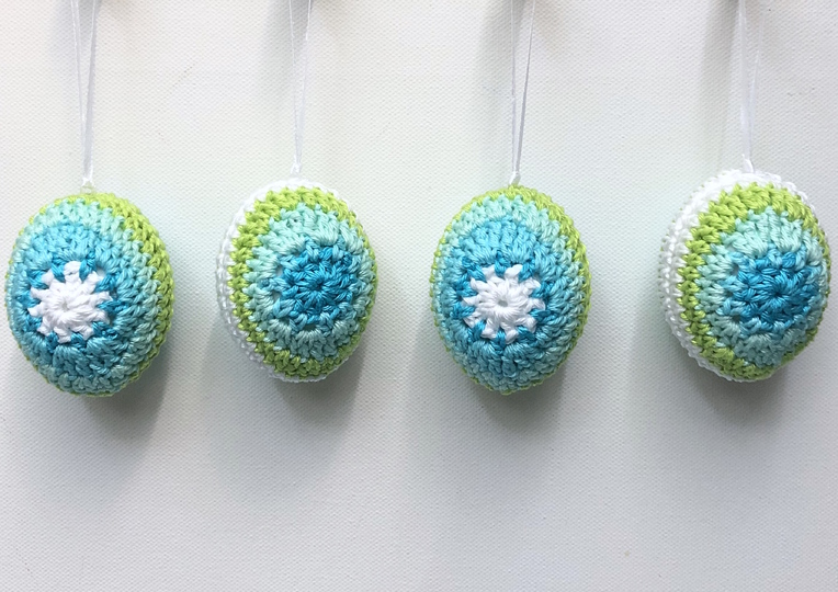 Häkelanleitung Ostereier "Ester", Boho-Look zu Ostern, Osterdeko gehäkelt