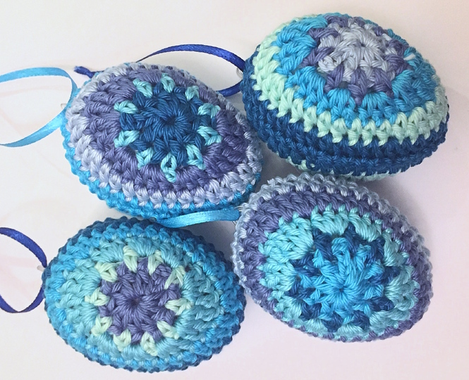 Häkelanleitung Ostereier "Ester", Boho-Look zu Ostern, Osterdeko gehäkelt