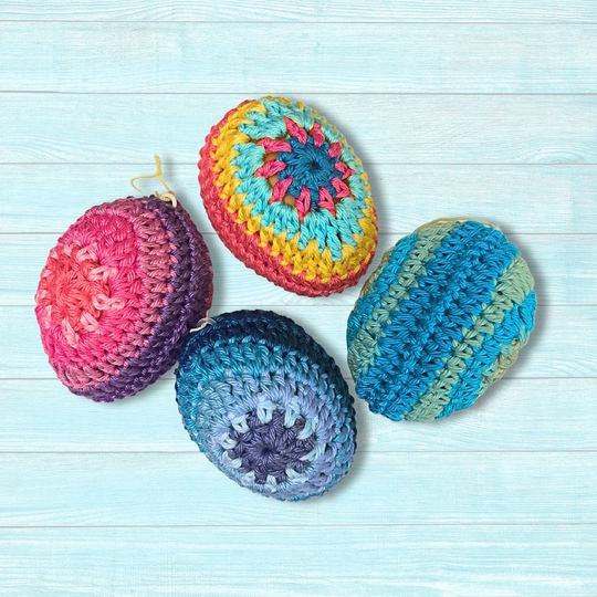 Häkelanleitung Ostereier "Ester", Boho-Look zu Ostern, Osterdeko gehäkelt