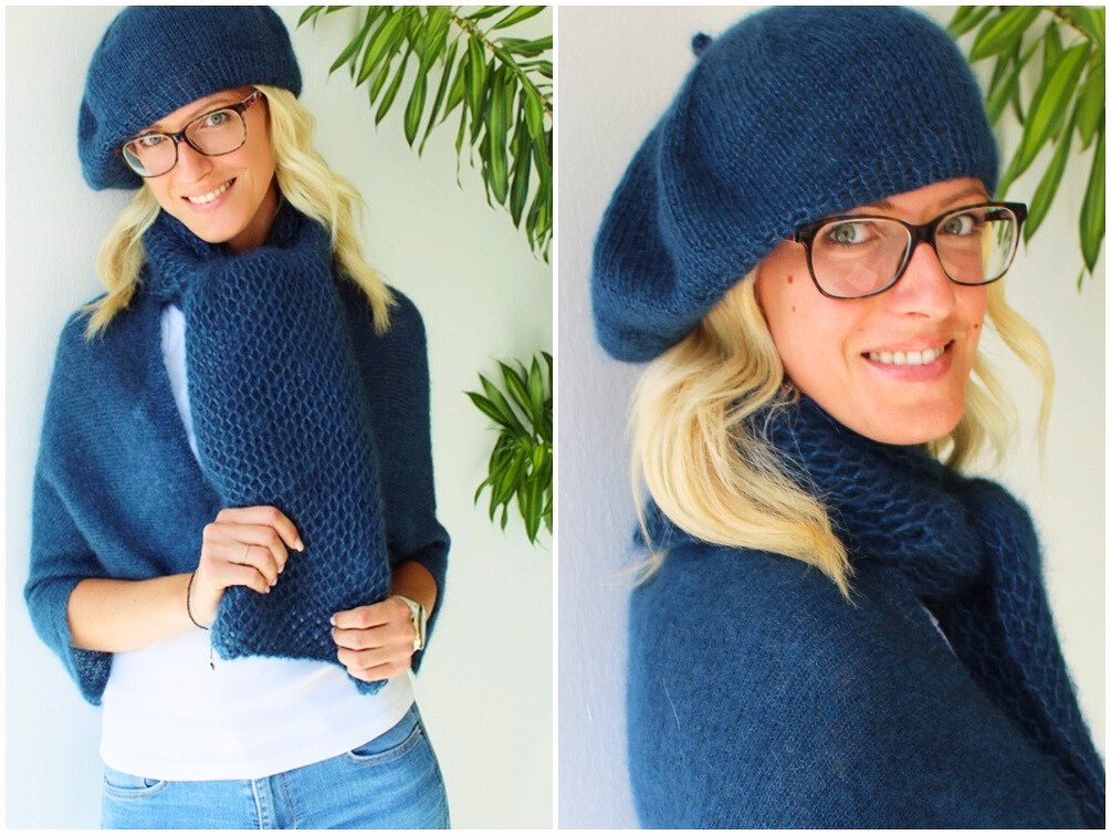 Knitting Pattern for Short Cape, Scarf & Beanie | SET KidSeta #1