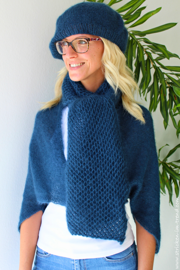 Knitting Pattern for Short Cape, Scarf & Beanie | SET KidSeta #1
