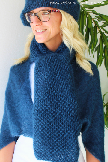 Knitting Pattern for Short Cape, Scarf & Beanie | SET KidSeta #1